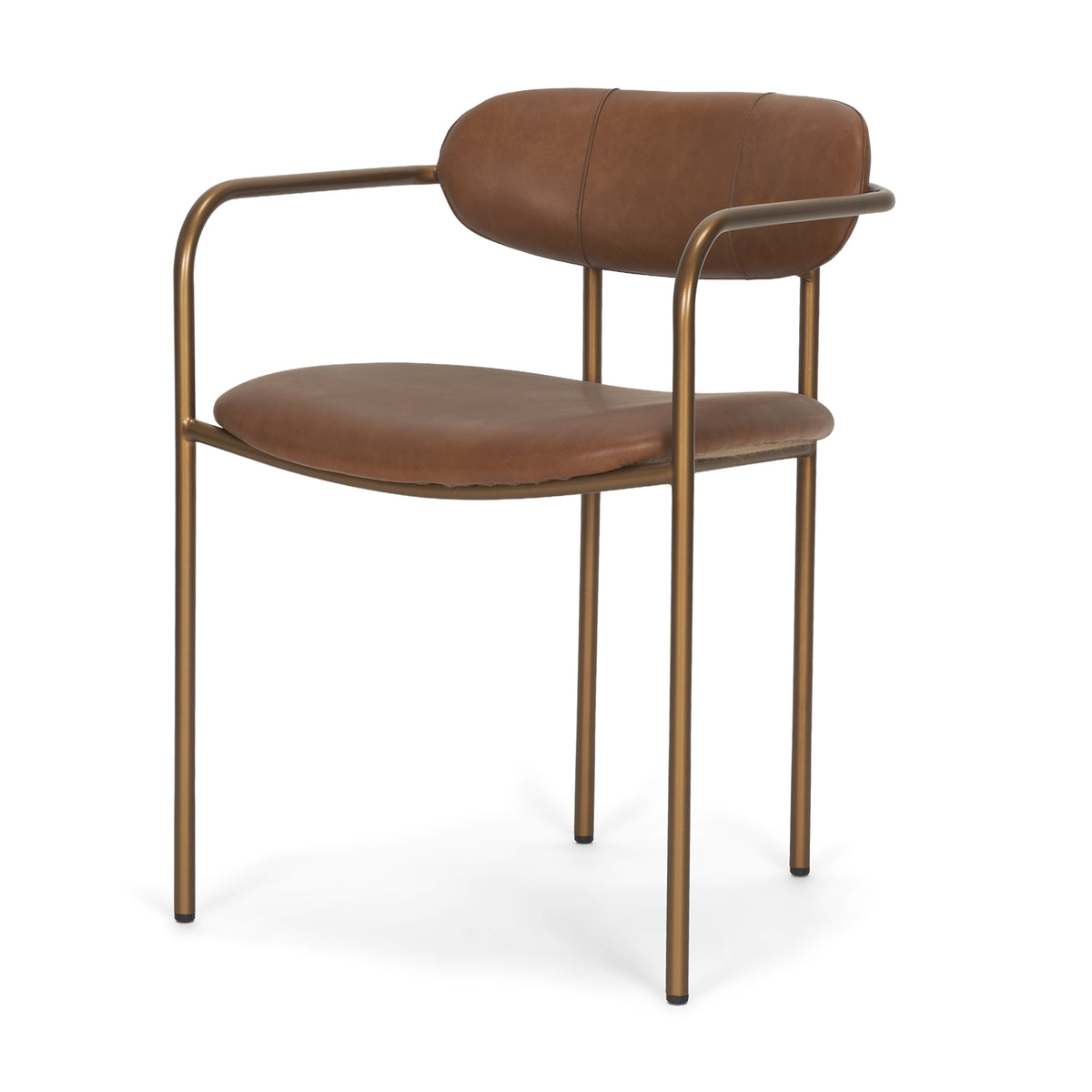 Parker Brown/Gold Curved Back Dining Arm Chair (Set of 2)