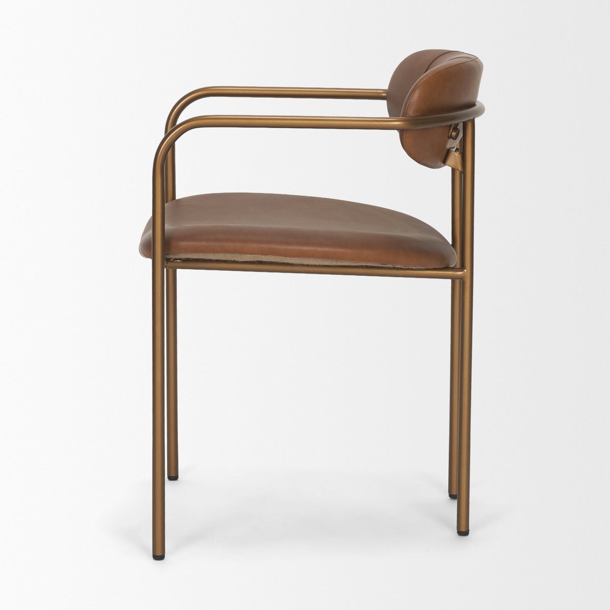 Parker Brown/Gold Curved Back Dining Arm Chair (Set of 2)