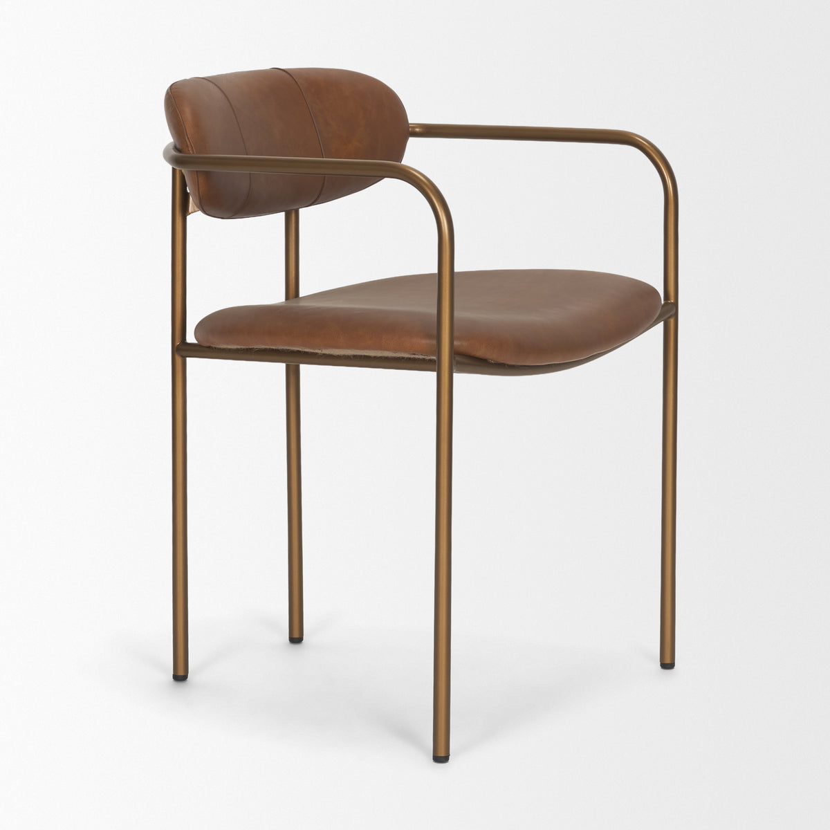 Parker Brown/Gold Curved Back Dining Arm Chair (Set of 2)