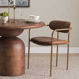 Parker Brown/Gold Curved Back Dining Arm Chair (Set of 2)