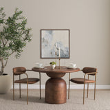 Parker Brown/Gold Curved Back Dining Arm Chair (Set of 2)