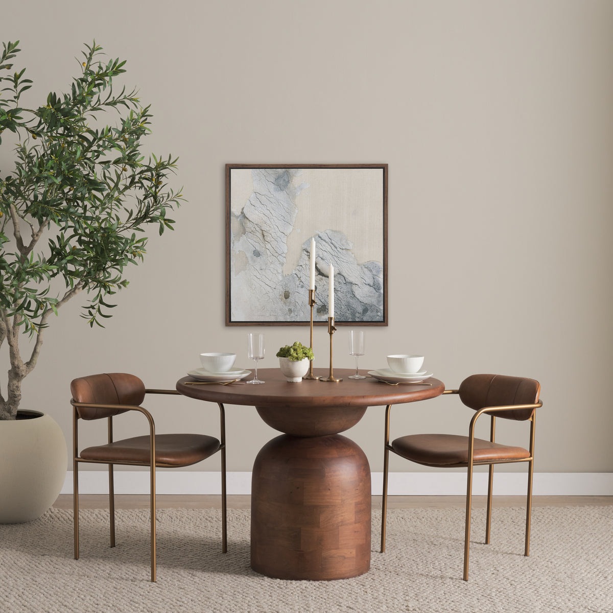 Parker Brown/Gold Curved Back Dining Arm Chair (Set of 2)