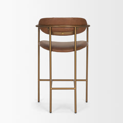 Parker Brown/Gold Leather Seat Metal Counter Stool
