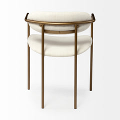 Parker Cream/Gold Curved Back Dining Arm Chair (Set of 2)