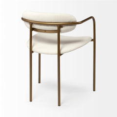 Parker Cream/Gold Curved Back Dining Arm Chair (Set of 2)