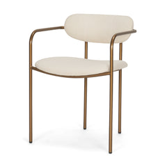 Parker Cream/Gold Curved Back Dining Arm Chair (Set of 2) - 68310V - Ornate Home
