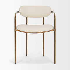Parker Cream/Gold Curved Back Dining Arm Chair (Set of 2) - 68310V - Ornate Home