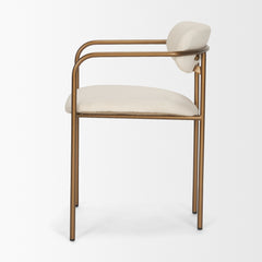 Parker Cream/Gold Curved Back Dining Arm Chair (Set of 2) - 68310V - Ornate Home