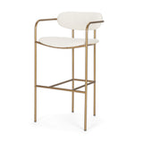 Parker Cream/Gold Fabric Seat Metal Bar Stool