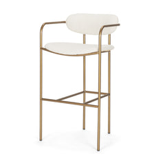 Parker Cream/Gold Fabric Seat Metal Bar Stool