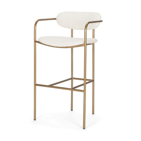 Parker Cream/Gold Fabric Seat Metal Bar Stool