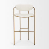 Parker Cream/Gold Fabric Seat Metal Bar Stool