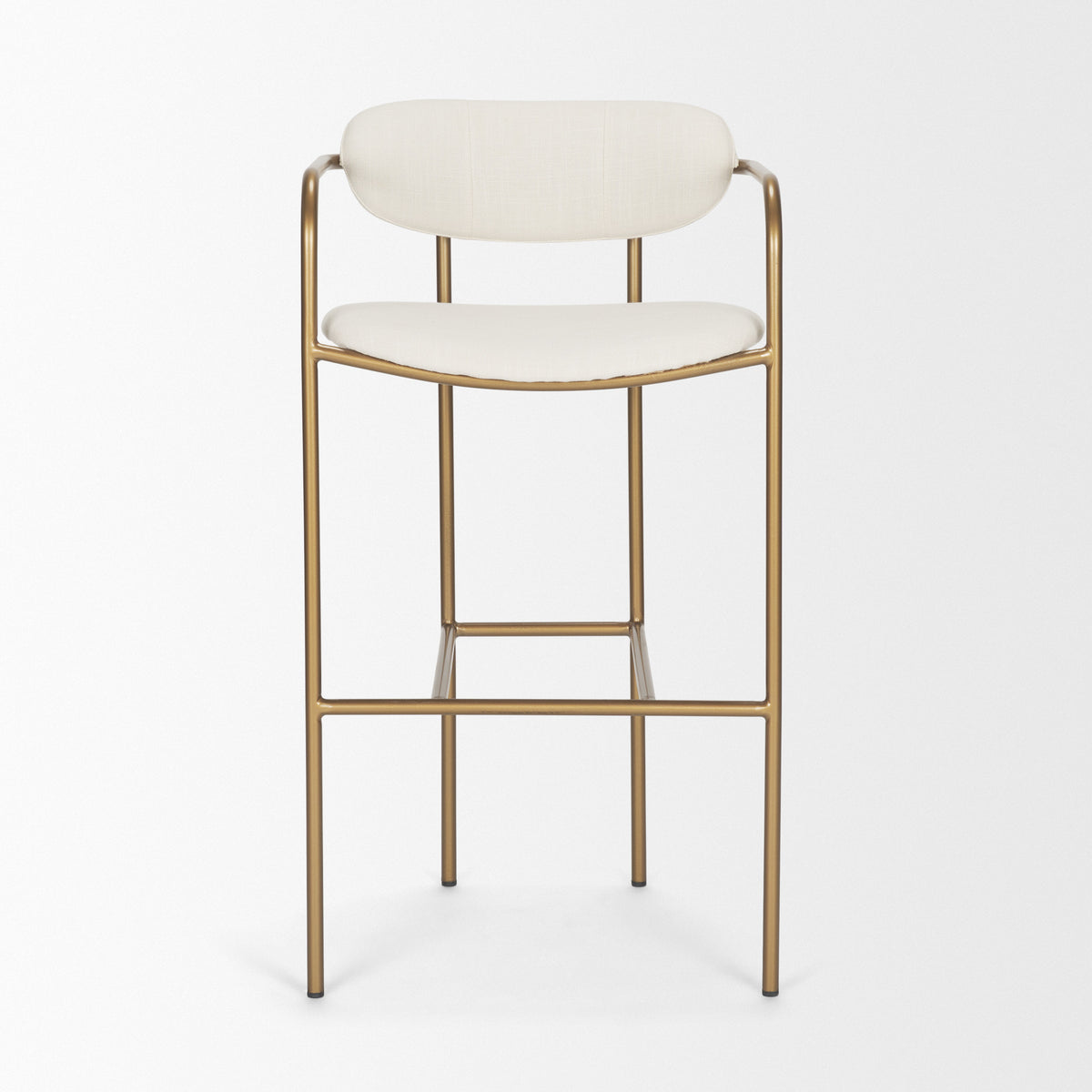 Parker Cream/Gold Fabric Seat Metal Bar Stool