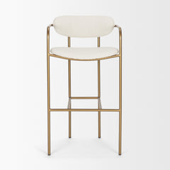 Parker Cream/Gold Fabric Seat Metal Bar Stool