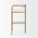 Parker Cream/Gold Fabric Seat Metal Bar Stool