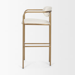 Parker Cream/Gold Fabric Seat Metal Bar Stool