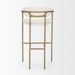 Parker Cream/Gold Fabric Seat Metal Bar Stool