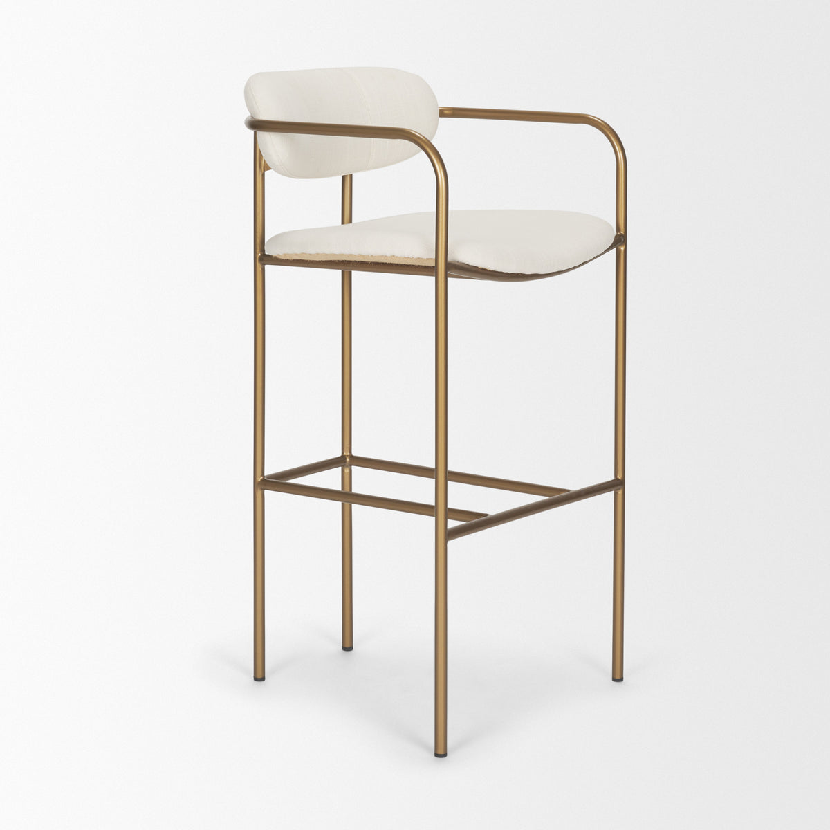 Parker Cream/Gold Fabric Seat Metal Bar Stool