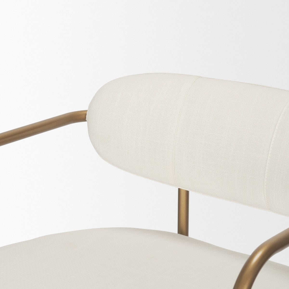 Parker Cream/Gold Fabric Seat Metal Bar Stool