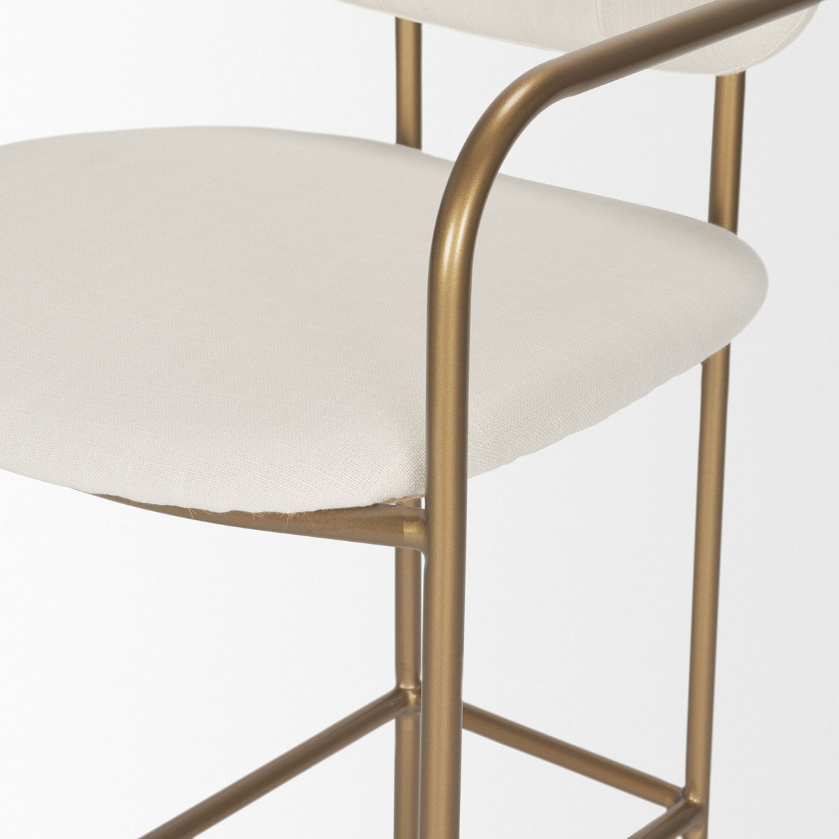 Parker Cream/Gold Fabric Seat Metal Bar Stool