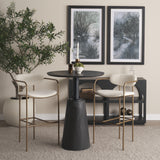 Parker Cream/Gold Fabric Seat Metal Bar Stool
