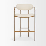Parker Cream/Gold Fabric Seat Metal Counter Stool - Ornate Home