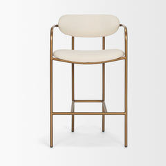 Parker Cream/Gold Fabric Seat Metal Counter Stool - Ornate Home