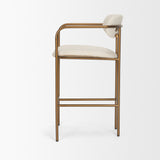 Parker Cream/Gold Fabric Seat Metal Counter Stool - Ornate Home