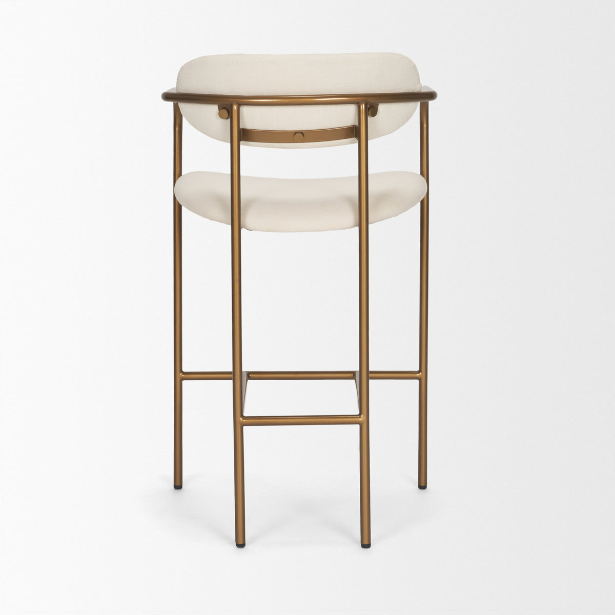 Parker Cream/Gold Fabric Seat Metal Counter Stool - Ornate Home