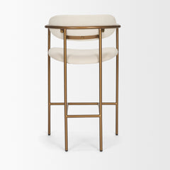 Parker Cream/Gold Fabric Seat Metal Counter Stool - Ornate Home