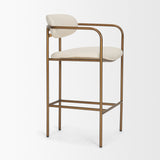 Parker Cream/Gold Fabric Seat Metal Counter Stool - Ornate Home