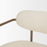 Parker Cream/Gold Fabric Seat Metal Counter Stool - Ornate Home