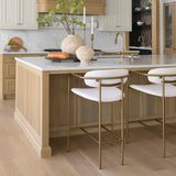 Parker Cream/Gold Fabric Seat Metal Counter Stool - Ornate Home