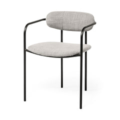 Parker Gray/Black Curved Back Dining Arm Chair (Set of 2) - Ornate Home