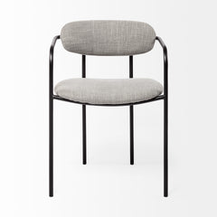 Parker Gray/Black Curved Back Dining Arm Chair (Set of 2) - Ornate Home
