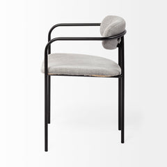 Parker Gray/Black Curved Back Dining Arm Chair (Set of 2) - Ornate Home
