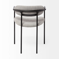 Parker Gray/Black Curved Back Dining Arm Chair (Set of 2) - Ornate Home