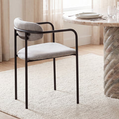 Parker Gray/Black Curved Back Dining Arm Chair (Set of 2) - Ornate Home