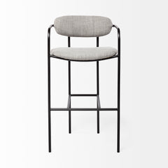 Parker Gray/Black Fabric Seat Metal Bar Stool - Ornate Home