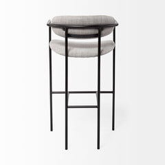 Parker Gray/Black Fabric Seat Metal Bar Stool - Ornate Home