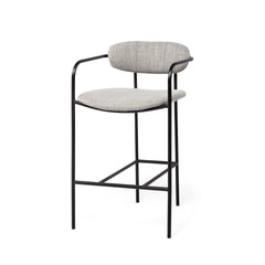 Parker Gray/Black Fabric Seat Metal Counter Stool
