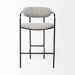 Parker Gray/Black Fabric Seat Metal Counter Stool