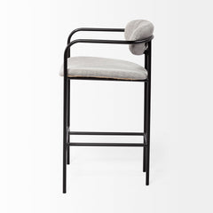 Parker Gray/Black Fabric Seat Metal Counter Stool