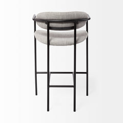 Parker Gray/Black Fabric Seat Metal Counter Stool