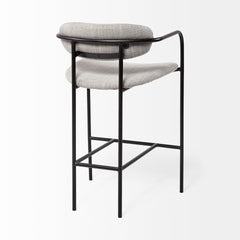 Parker Gray/Black Fabric Seat Metal Counter Stool