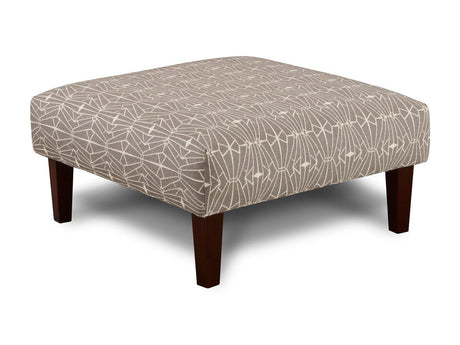 Parker Gray/Pattern Ottoman - Ornate Home