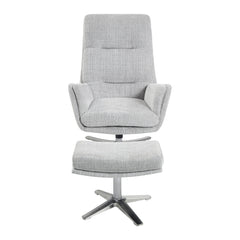 Parker Gray Swivel Chair w/ Ottoman - Ornate Home