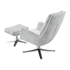 Parker Gray Swivel Chair w/ Ottoman - Ornate Home