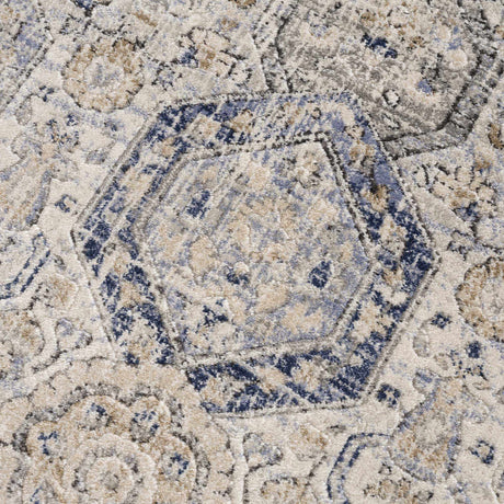 Parkerfield Cream & Blue Area Rug - Ornate Home