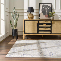 Parkerfield Cream & Blue Area Rug - Ornate Home